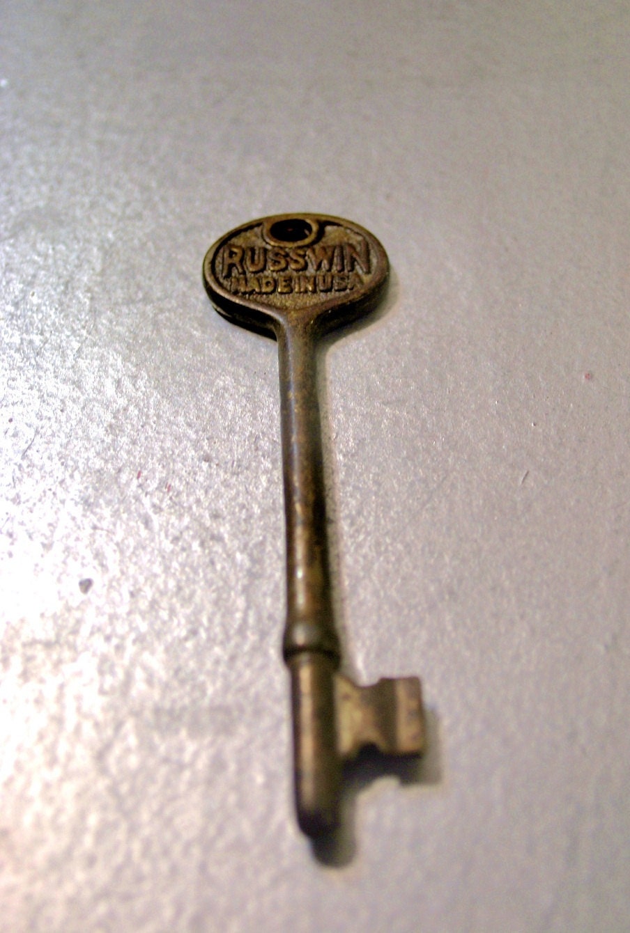 Antique skeleton Key Russwin USA Door key old vintage antique