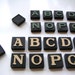 antique wood game letters, serif or sans serif, green or tan letters initials monograms font typeface typography