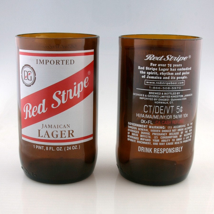 Red Stripe Beer 20 ounce Glasses