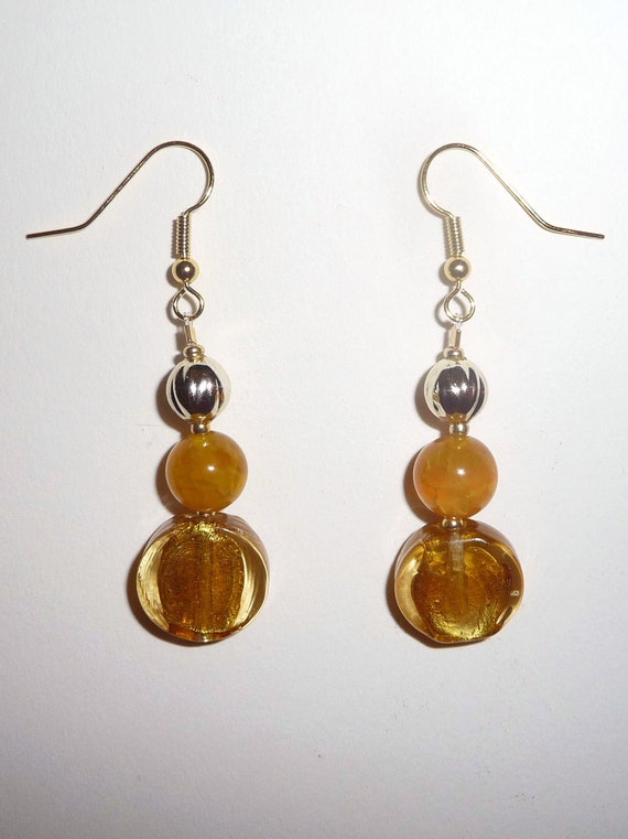 yellow glass earrings