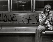 NYC Subway Photo 1980s - Smoking Boy