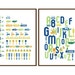 Set of 2 Prints - Art for Kids room or Nursery - ABC and 123 Transportation - 12X16