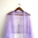 wedding shawl, delicate lace, lavender, hand knitted