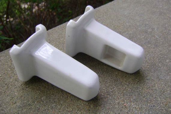 Art Deco Porcelain Towel Bar Brackets Holders