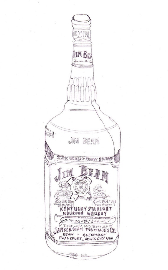 Whiskey drawing by hud88rt on Etsy