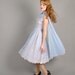 mid century baby blue lace party / bridesmaid dress // 1950s lace party dress // Blue Bell