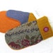 Wool Sweater Mitten Made from Recycled Felted Sweaters, Fleece Lined, Custom Knit Wool Cuff