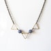 Geometric Triangles and Blue Aventurine Necklace - Geometric Jewelry - Christmas Gift