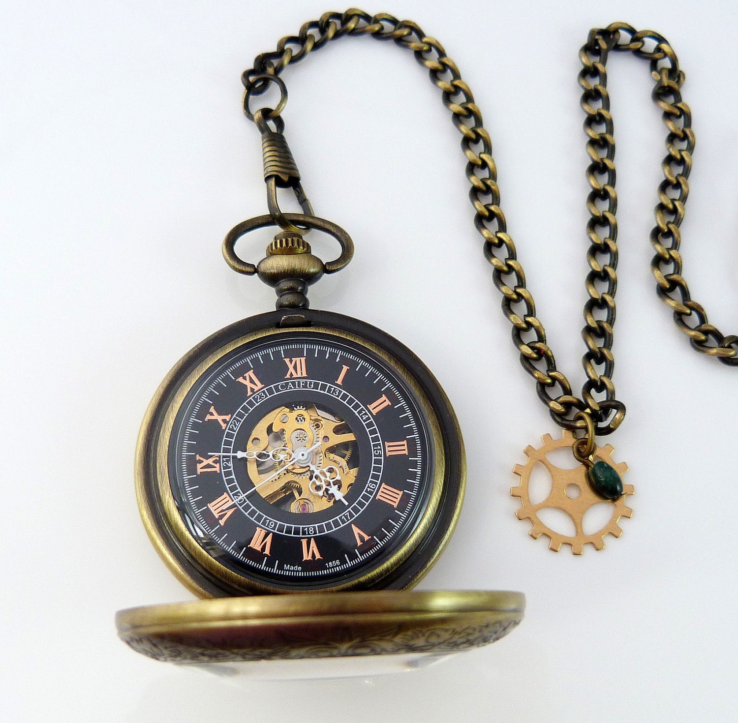 Steampunk Pocket Watch Halo Skeleton Pocket Watch on by Lightborn