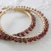 Large Hoops Garnet Semiprecious AAA Gemstone Earrings Dark Red Wire Wrapped Gold Jewelry Complimentary Shipping