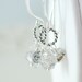 Herkimer Diamond Earrings Semiprecious Gemstone Wire Wrapped Cluster Neutral Sterling Silver Jewelry Complimentary Shipping
