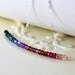 Colorful Gemstone Necklace Shaded Row Jewel Tones Pink Blue Purple Red Green Sterling Silver Jewelry Complimentary Shipping