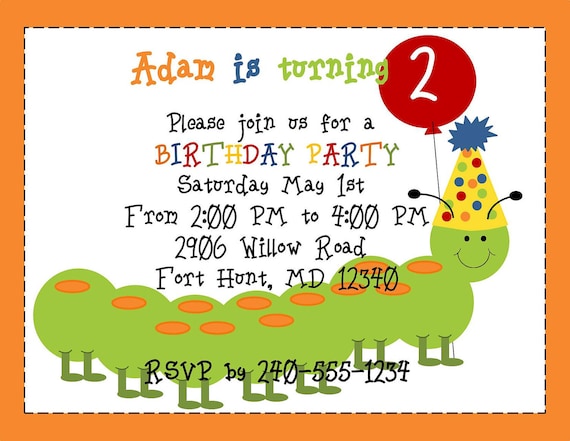 Printable Caterpillar Party Invitation Il_570xn