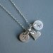 Delicate Heart & Initials NECKLACE -- Sterling Silver