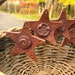 Star Shaped Ornaments Set of 4 Rustic Style Celestial in Autumn Brown Tones a