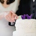 Reserved for K ---- 4 birds -----Purple Wedding Cake Topper - Bride and Groom Love Birds