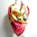 Spring Sale: Clearance Sale Summer Floral scarf with Pom poms trim 88x88cm