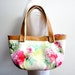 Gorgeous Elegant floral Bag Purse with Real leather handles