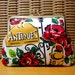 Kitsch retro floral Clutch purse bag with Vintage art fabric