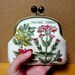 Antique floral wooden ball Clutch wallet