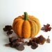Orange Pumpkin - Needle Felted Halloween Decoration