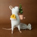 Christmas Mouse - Needle Felted Miniature