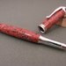 Handmade Closed End Rhodium Jr Retro Rollerball Roller Ball in Red Dino Bone Tru-Stone.