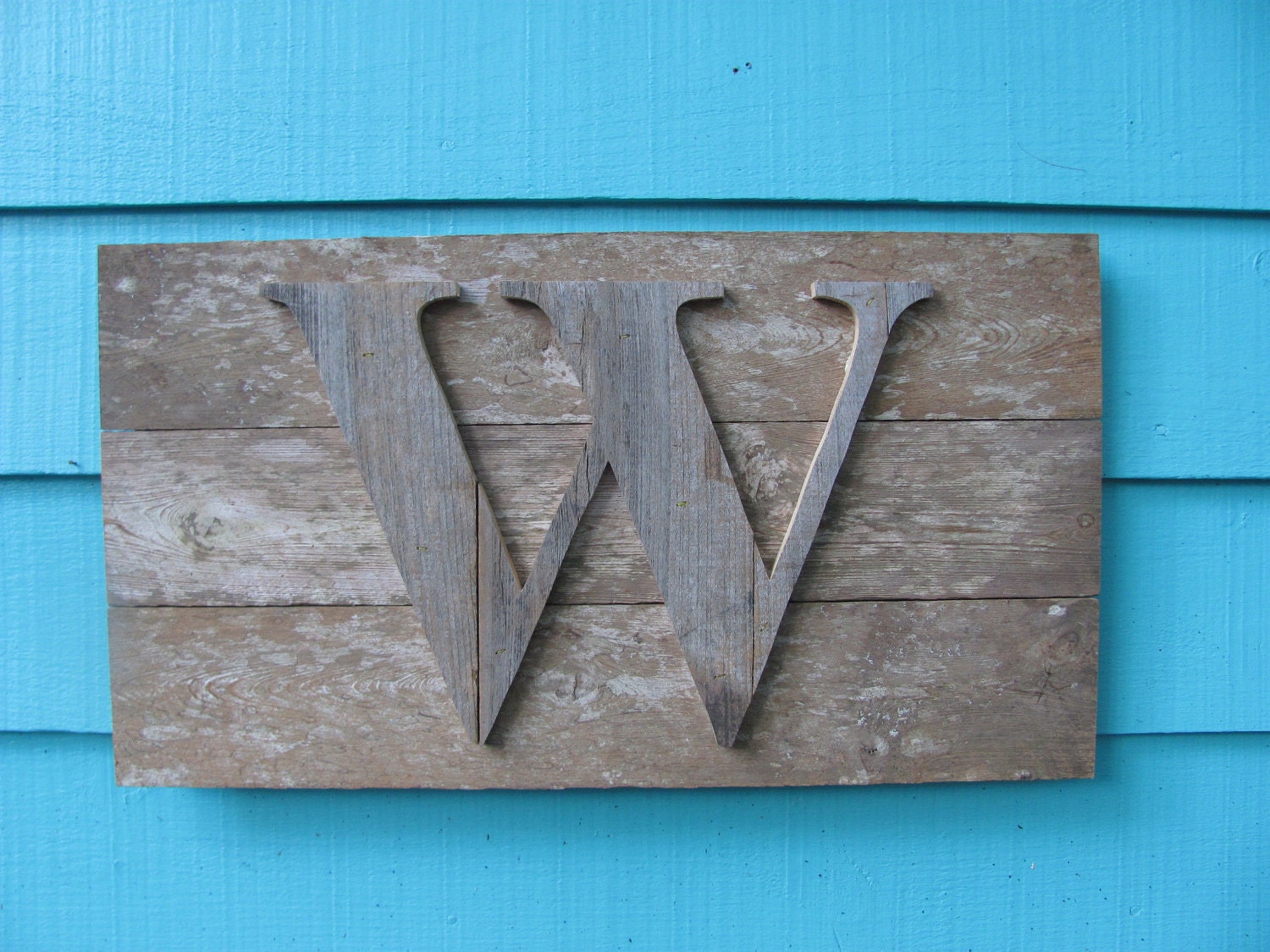 recycled wooden wall plaque letter initial wall decor