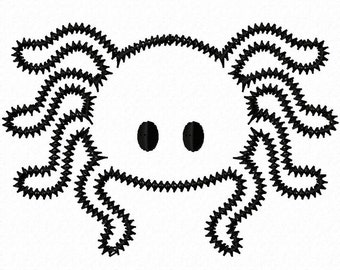 Spider Zigzag Applique Machine Embroidery Design 4x4 5x7 Halloween INSTANT DOWNLOAD