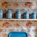 Wonderful and rare FRENCH KITCHEN canisters in light BLUE