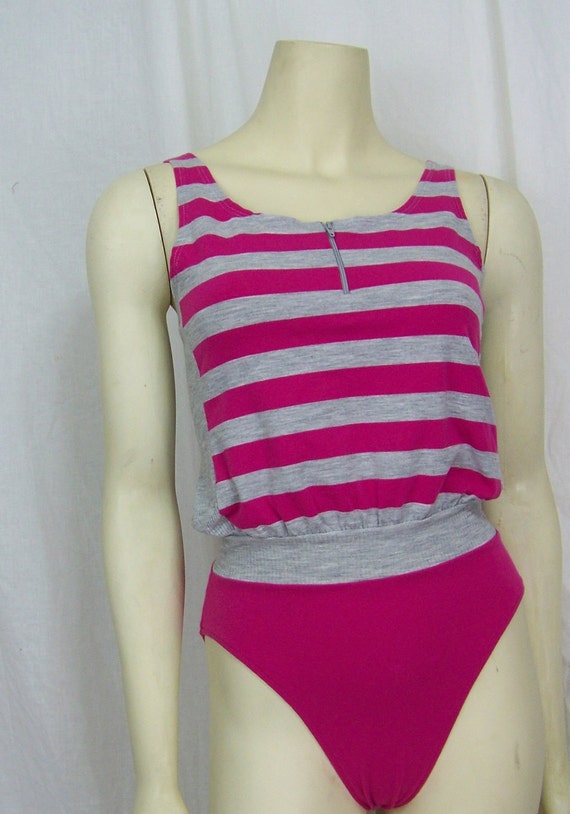 Vintage 1980s Aerobics Leotard Gilda Marx Flexatard Deadstock 5634