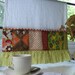 Patchwork and ruffle flour sack dish/tea towel-vintage and new