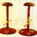 SALE Pair of 1940s Vintage Cloth Covered Hat Stands