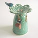 Lace and Heart Bluebird Earring Holder, Handmade stoneware pottery