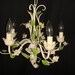 Vintage Italian Tole Chandelier Pale Pink Roses, Romantic Shabby Chic Lighting