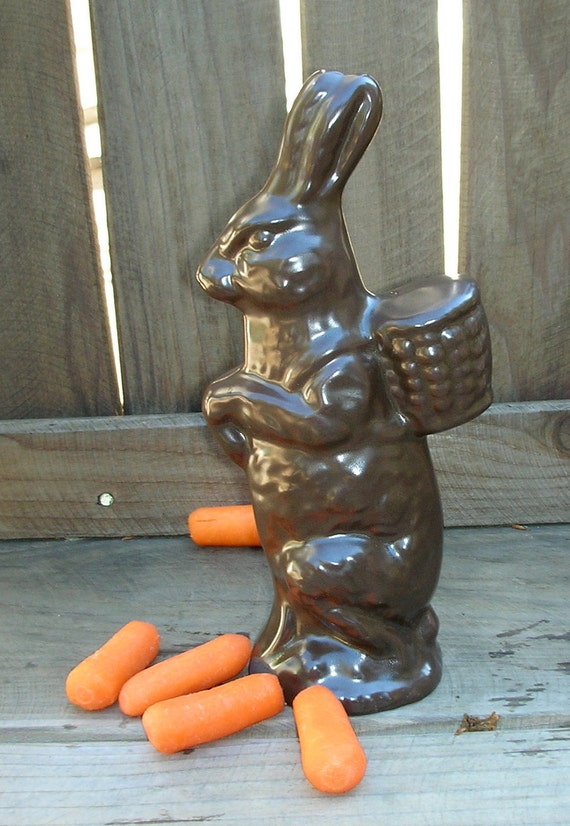 Vintage Ceramic Chocolate Easter Bunny Figurine Sweet