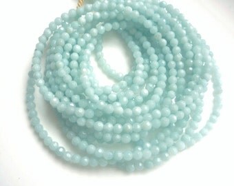 4mm Amazonite faceted round beads , Full strand