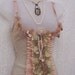 Fancy floral green beige underbust corset cincher handmade