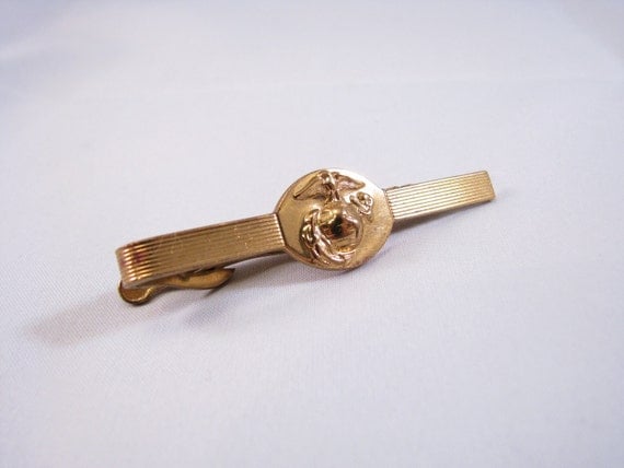 Vintage Marine Corps Tie Clip in Gold Tone by GalloGrotte on Etsy