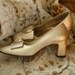 Vintage Gold Pumps with Bow Size 6 Euro 36