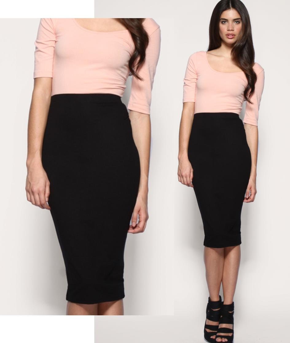 Black tight HIGH WAIST pencil mini SKIRT S or M