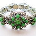 RESERVED for IRINA Czech peking glass filigree bracelet , art deco