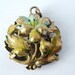 French pomander locket in cold painted brass