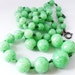 Art Deco necklace green Peking glass for upcycling.