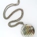 Vintage French art deco powder compact pendant locket for chatelaine and heavy fancy chain