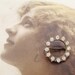 Antique paste lace pin brooch in aged brass
