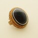 Victorian antique pinchbeck and black bullseye onyx chain slide or clip