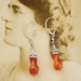 Art deco sterling silver carnelian crystal and paste rondelle earrings from vintage beads