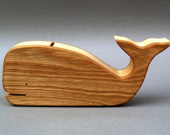 Whale Piggy Bank Wooden Animal Coin Banks Baby Showers Gifts for Children Kids, Boys and Girls Money Bank Save the Whales Birthday Party