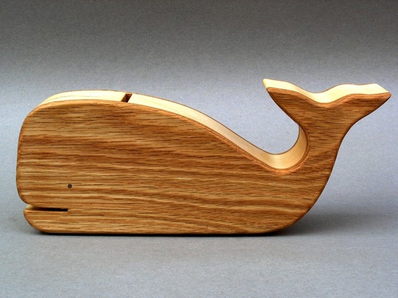 Whale Piggy Bank Wooden Animal Coin Banks Baby Showers Gifts